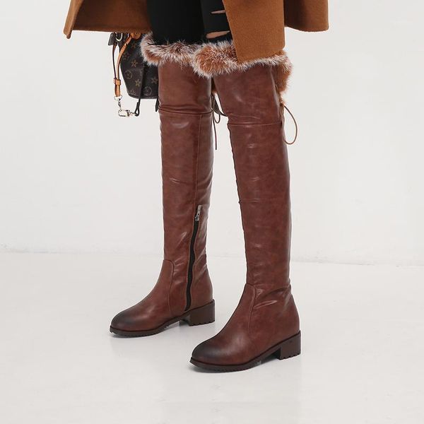 aiweiyi women's black over the knee boots ladies thigh high boots round toe fur warm winter shoes keep warm long botas1
aiweiyi women's black over the knee boots ladies thigh high boots round toe fur warm winter shoes keep warm long botas1