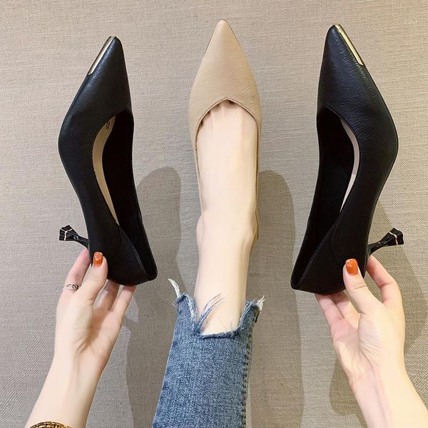 eoeodoit 7 cm french style heels shoes women leather pumps thin heel pointed toe soft leather shoes office lady work party1, Black
eoeodoit 7 cm french style heels shoes women leather pumps thin heel pointed toe soft leather shoes office lady work party1, Black