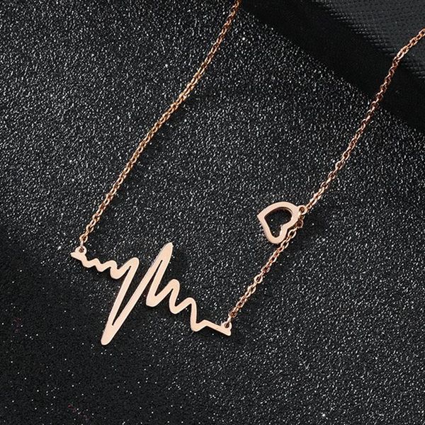 lokaer trendy heartbeat titanium stainless steel pendant necklace for women rose gold color chain choker necklace jewelry n17014, Golden;silver
lokaer trendy heartbeat titanium stainless steel pendant necklace for women rose gold color chain choker necklace jewelry n17014, Golden;silver