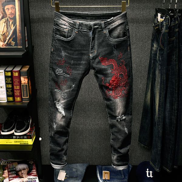 2d european embroidered jeans men chinese style fashion holes trousers foreign trade new style embroidered stretch pants, Blue
2d european embroidered jeans men chinese style fashion holes trousers foreign trade new style embroidered stretch pants, Blue