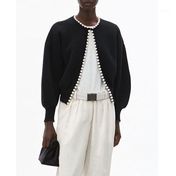 women's knits & tees 2021 spring and summer pearl beaded women short woolen cardigan coat1, White
women's knits & tees 2021 spring and summer pearl beaded women short woolen cardigan coat1, White
