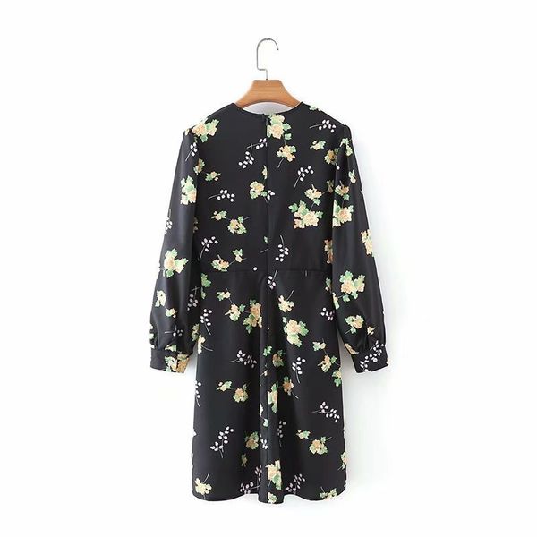 2021 new womens floral print dress neck full sleeve high street short clothing spring summer 815i, Black;gray
2021 new womens floral print dress neck full sleeve high street short clothing spring summer 815i, Black;gray