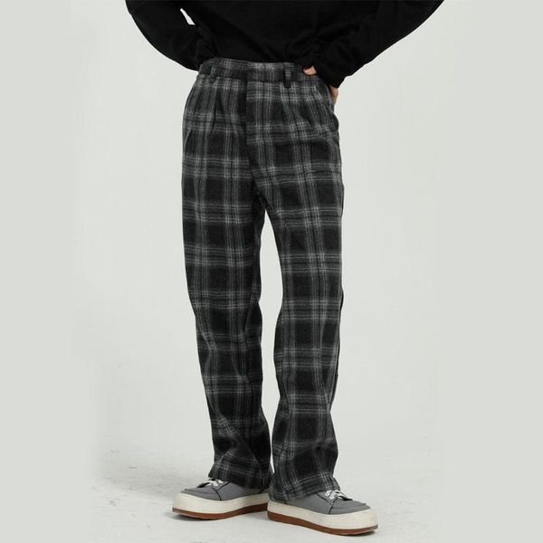 new male streetwear hip hop pant korea style vintage fashion trousers men casual plaid straight suit pant, Black
new male streetwear hip hop pant korea style vintage fashion trousers men casual plaid straight suit pant, Black