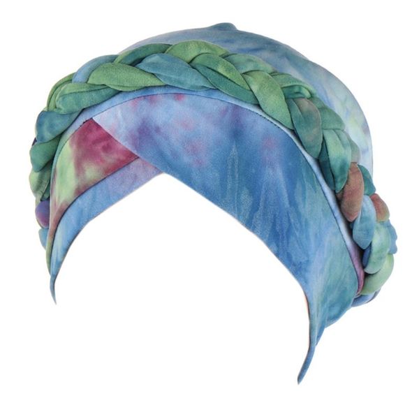 women twisted braid muslim turban hat gradient tie-dye print chemo cancer headscarf slouchy wrap cap hair cover, Blue;gray
women twisted braid muslim turban hat gradient tie-dye print chemo cancer headscarf slouchy wrap cap hair cover, Blue;gray