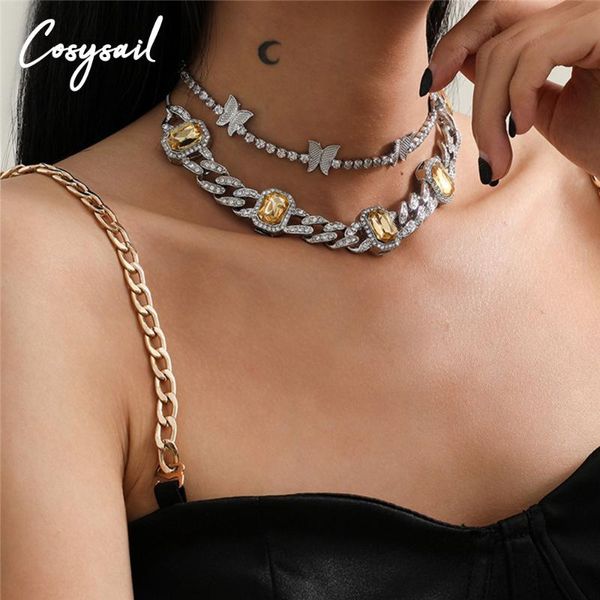 chains cosysail 2pcs shiny rhinestone butterfly choker necklace for female 2021 trendy crystal cuban chunky chian jewelry gift, Silver
chains cosysail 2pcs shiny rhinestone butterfly choker necklace for female 2021 trendy crystal cuban chunky chian jewelry gift, Silver