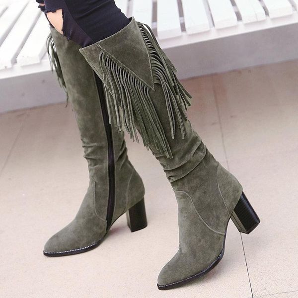 ladies flock snow boots square high heel knee high boots zipper pointed tow winter warm plush women shoes beige green black1, Black
ladies flock snow boots square high heel knee high boots zipper pointed tow winter warm plush women shoes beige green black1, Black