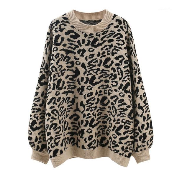 women's sweaters leopard oversized sweater women 2021 autumn winter knitwear pullover jumper pull femme hiver loose casual knitted swea, White;black 
women's sweaters leopard oversized sweater women 2021 autumn winter knitwear pullover jumper pull femme hiver loose casual knitted swea, White;black