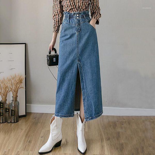 vintage summer autumn long jeans skirts womens elastic high waist split maxi denim skirts plus size korean skirt jupe femme1, Black
vintage summer autumn long jeans skirts womens elastic high waist split maxi denim skirts plus size korean skirt jupe femme1, Black