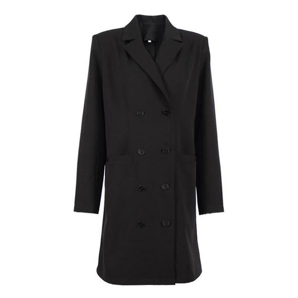 fanco 2020 new elegant women suit dress double breasted autumn winter fashion straight long sleeve solid color vestidos oversize, Black;gray
fanco 2020 new elegant women suit dress double breasted autumn winter fashion straight long sleeve solid color vestidos oversize, Black;gray