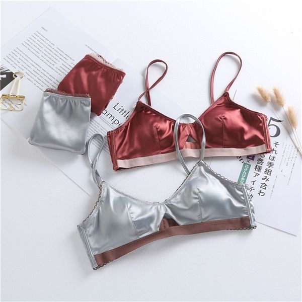 simple silk comfortable underwear women hollow wireless push up bra set cotton padded french bralette panties lingerie set lj201211, Red;black
simple silk comfortable underwear women hollow wireless push up bra set cotton padded french bralette panties lingerie set lj201211, Red;black