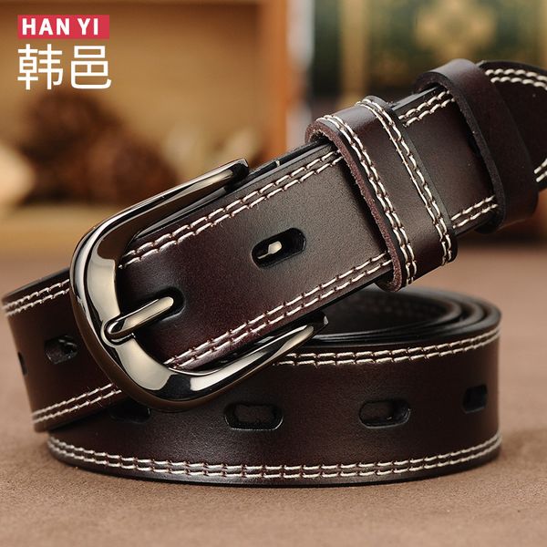 for women simple and versatile hollow leather lady female cowhide korean casual student belt pin buckle, Black;brown
for women simple and versatile hollow leather lady female cowhide korean casual student belt pin buckle, Black;brown