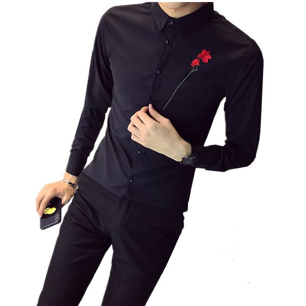 2020 spring and autumn new men long sleeve shirts white black slim fit embroidery fashion mens hip hop casual shirt 1022
2020 spring and autumn new men long sleeve shirts white black slim fit embroidery fashion mens hip hop casual shirt 1022