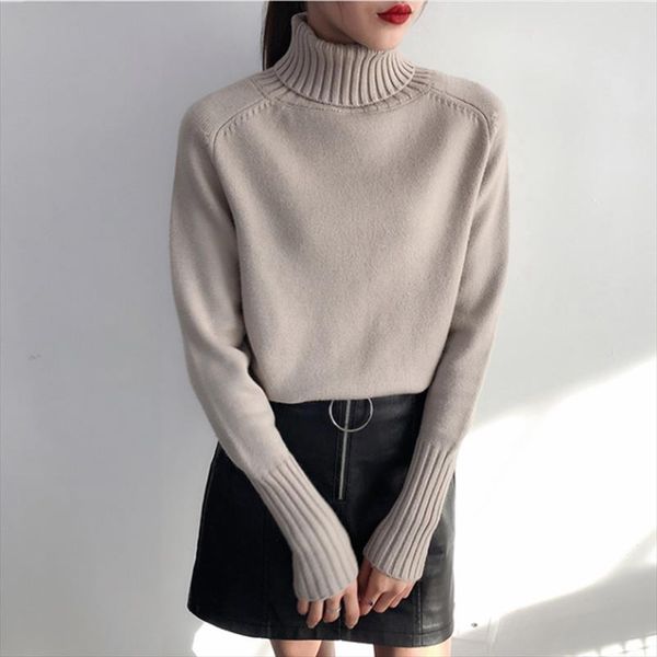 cashmere turtleneck sweater women pullover high elasticity knitted loose jumper autumn winter basic female short sweater truien, White;black
cashmere turtleneck sweater women pullover high elasticity knitted loose jumper autumn winter basic female short sweater truien, White;black
