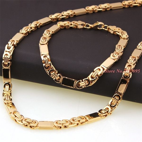 6mm 55cm/22cm set men bracelet byzantine link chain gold tone stainless steel necklace bangle women punk rock jewelry cool gift 201222, Slivery;crystal
6mm 55cm/22cm set men bracelet byzantine link chain gold tone stainless steel necklace bangle women punk rock jewelry cool gift 201222, Slivery;crystal