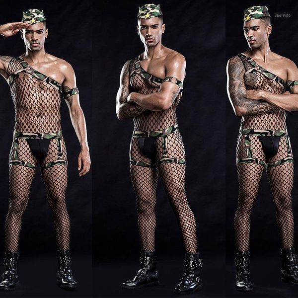 stage costume nightclub bar dj ds male singer rave clothing men camouflage mesh fishnet jumpsuit pole dance show wear dt24181, Black;red
stage costume nightclub bar dj ds male singer rave clothing men camouflage mesh fishnet jumpsuit pole dance show wear dt24181, Black;red