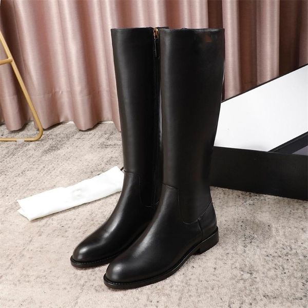 bootswomen's leather winter shoes european style discount luxury women's boots inch, Black