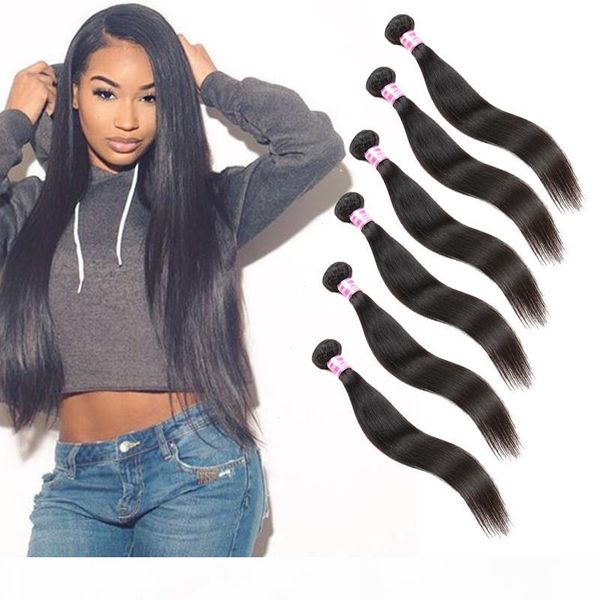 6 bundles straight brazilian virgin human hair weaves peruvian wet and wavy hair bundles unprocessed and straight bundles, Black
6 bundles straight brazilian virgin human hair weaves peruvian wet and wavy hair bundles unprocessed and straight bundles, Black