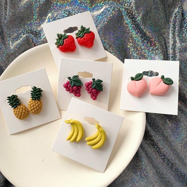 cute fruit strawberry stud earrings for women sweet summer korean banana peach grape pineapple resin ear jewelry party gifts1, Golden;silver
cute fruit strawberry stud earrings for women sweet summer korean banana peach grape pineapple resin ear jewelry party gifts1, Golden;silver