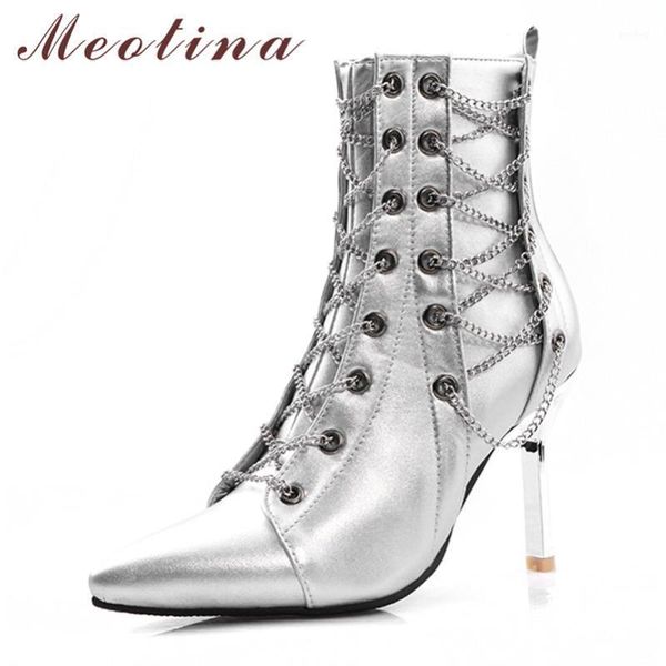 meotina women boots autumn ankle boots chain cross-tied thin heels short zip extreme high heel shoes lady winter size 3-121, Black
meotina women boots autumn ankle boots chain cross-tied thin heels short zip extreme high heel shoes lady winter size 3-121, Black