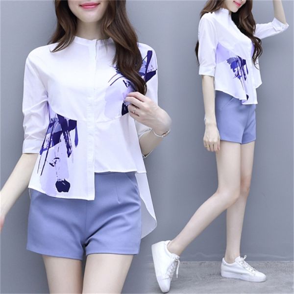 printing short sets for women two-piece clothes summer and shorts femme deux female parts qz6z, White
printing short sets for women two-piece clothes summer and shorts femme deux female parts qz6z, White