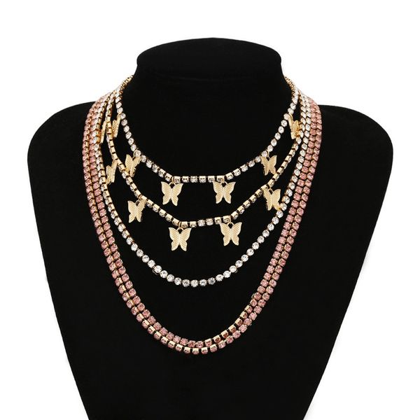 charm butterfly rhinestone necklaces hip hop jewelry bling tennis chain multilayer pendant necklace iced out chains for women kimter-k223fa
charm butterfly rhinestone necklaces hip hop jewelry bling tennis chain multilayer pendant necklace iced out chains for women kimter-k223fa
