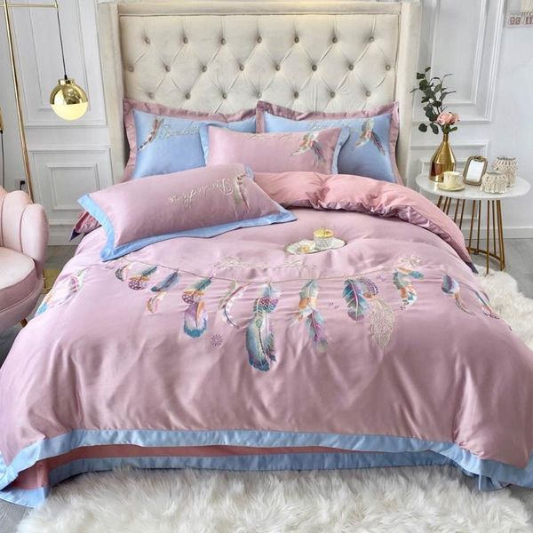 papa&mima feathers embroidery silk cotton bed linens king size bedding set sheet pillowcase duvet cover
papa&mima feathers embroidery silk cotton bed linens king size bedding set sheet pillowcase duvet cover