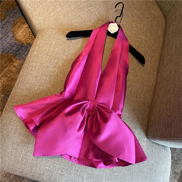 high street 2021 fashion designer womens backless satin bow ruffles halter ruffle camis drop shipping, White
high street 2021 fashion designer womens backless satin bow ruffles halter ruffle camis drop shipping, White