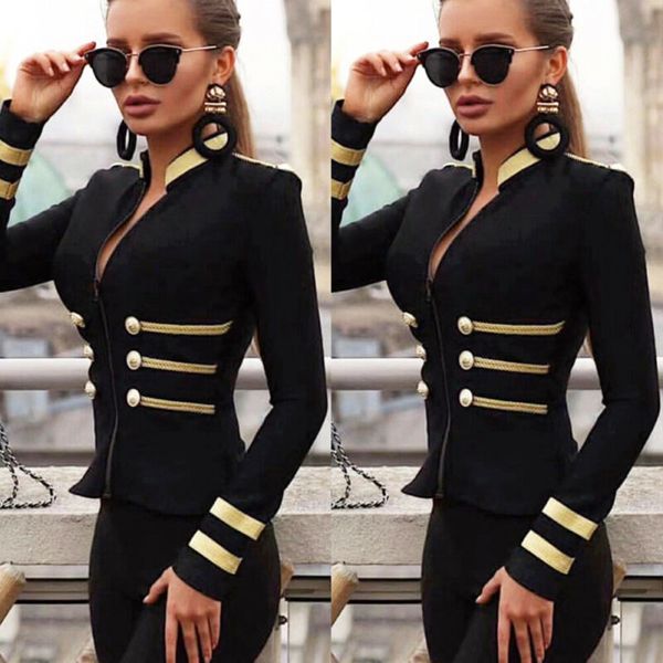 womens fashion button slim zipper bomber jacket coat casual overcoat punk biker motorcycle short outerwear, Black;brown
womens fashion button slim zipper bomber jacket coat casual overcoat punk biker motorcycle short outerwear, Black;brown