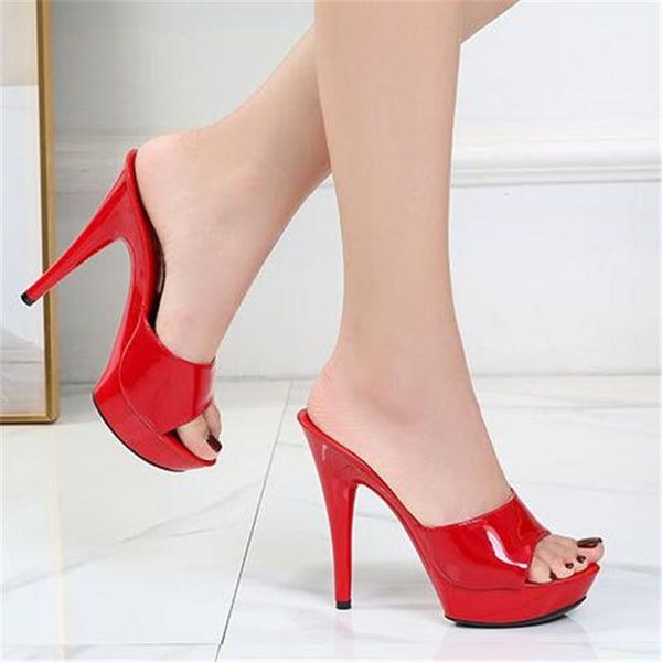 slippers size 34-43 candy colors woman summer open toed fashion platform mules patent leather 13cm thin high heel sandals1, Black
slippers size 34-43 candy colors woman summer open toed fashion platform mules patent leather 13cm thin high heel sandals1, Black