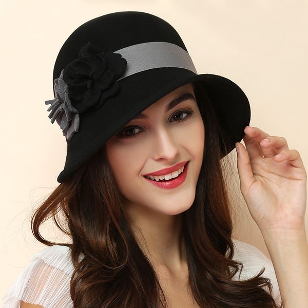 100% australian black wool felt fedora hats for women vintage wide brim winter church cloche derby hat fedoras flower cap c0123, Blue;gray
100% australian black wool felt fedora hats for women vintage wide brim winter church cloche derby hat fedoras flower cap c0123, Blue;gray