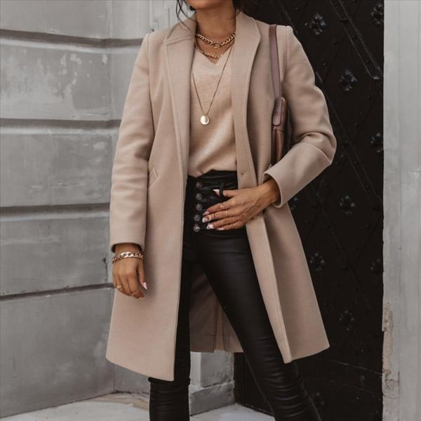 autumn and winter three quarter sleeve vintage long coat women 2021 elegant v neck button lapel pocket woolen coat womens, Tan;black
autumn and winter three quarter sleeve vintage long coat women 2021 elegant v neck button lapel pocket woolen coat womens, Tan;black