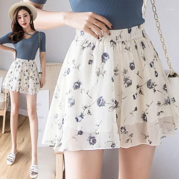 summer high waist skirt shorts women print chiffon mini shorts femme casual streetwear wide leg ladies skirts q12641, White;black
summer high waist skirt shorts women print chiffon mini shorts femme casual streetwear wide leg ladies skirts q12641, White;black