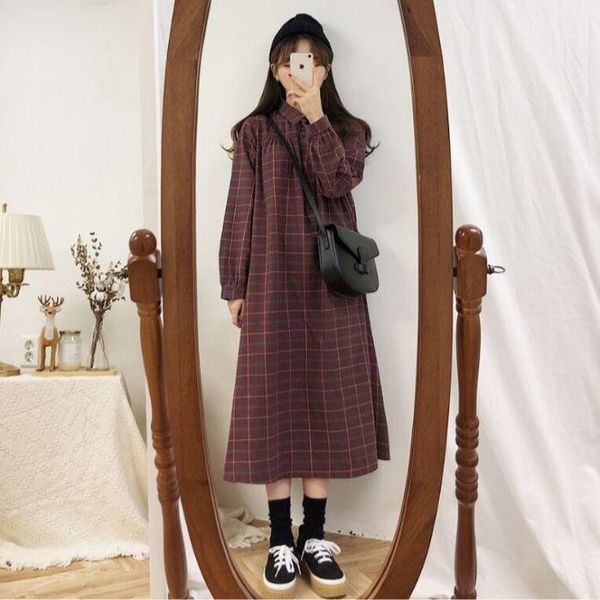 large size fat mm dress female 2020 autumn and winter new korean version loose retro medium and long plaid shirt dress1, Black;gray
large size fat mm dress female 2020 autumn and winter new korean version loose retro medium and long plaid shirt dress1, Black;gray