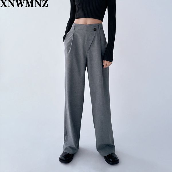xnwmnz za women 2020 wide-leg asymmetric high-waist trousers side pockets and false welt pockets at the back female ladies pants lj201130, Black;white
xnwmnz za women 2020 wide-leg asymmetric high-waist trousers side pockets and false welt pockets at the back female ladies pants lj201130, Black;white
