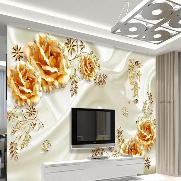 new custom 3d large mural wallpaper luxury golden three-dimensional flower jewelry children's room tv background living bedroom1
new custom 3d large mural wallpaper luxury golden three-dimensional flower jewelry children's room tv background living bedroom1