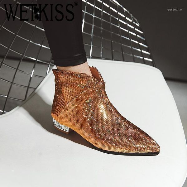 boots wetkiss ankle women booties 2021 pointed toe bling pearl footwear zip female thick heels shoes black plus size 32-431
boots wetkiss ankle women booties 2021 pointed toe bling pearl footwear zip female thick heels shoes black plus size 32-431