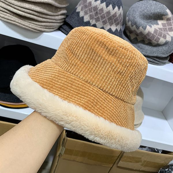 3 colors winter thick warm bucket hat women pompom fur cute yellow all match fisherrnan hats outdoors windproof corduroy cap f1210, Blue;gray
3 colors winter thick warm bucket hat women pompom fur cute yellow all match fisherrnan hats outdoors windproof corduroy cap f1210, Blue;gray