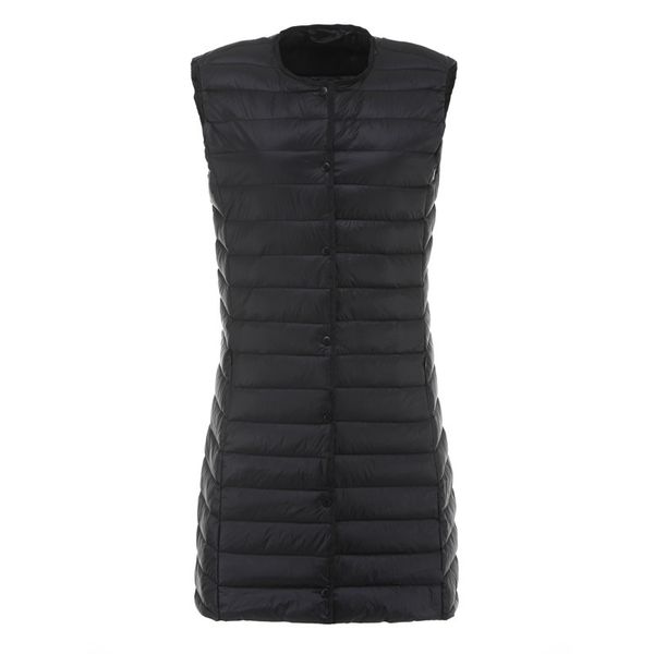 2021 new matt fabric long women's ultra light vest women waistcoat female down coat slim sleeveless without collar qnpp, Black;white
2021 new matt fabric long women's ultra light vest women waistcoat female down coat slim sleeveless without collar qnpp, Black;white