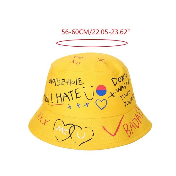 summer harajuku cotton bucket hat letters graffiti hip hop fisherman cap e15e, Blue;gray
summer harajuku cotton bucket hat letters graffiti hip hop fisherman cap e15e, Blue;gray