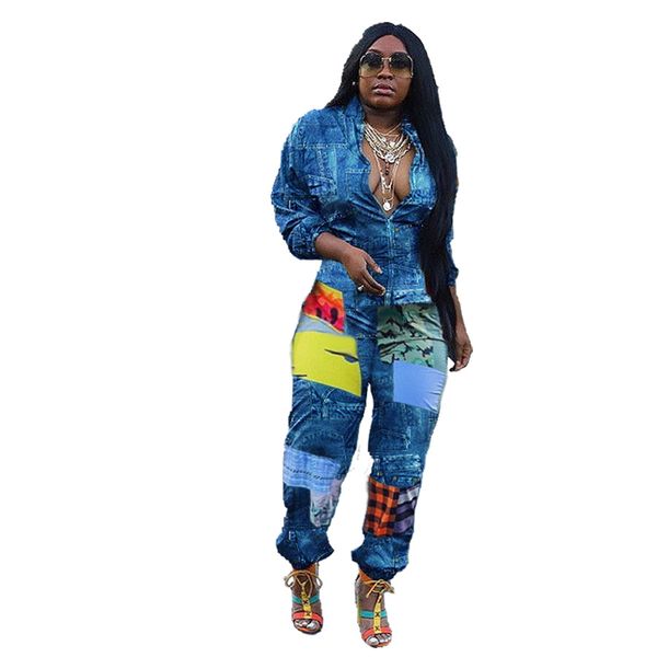 plaid printed contrast color panelled designer imitation denim jumpsuits stand collar trousers suits autumn female clothing, Black;white
plaid printed contrast color panelled designer imitation denim jumpsuits stand collar trousers suits autumn female clothing, Black;white