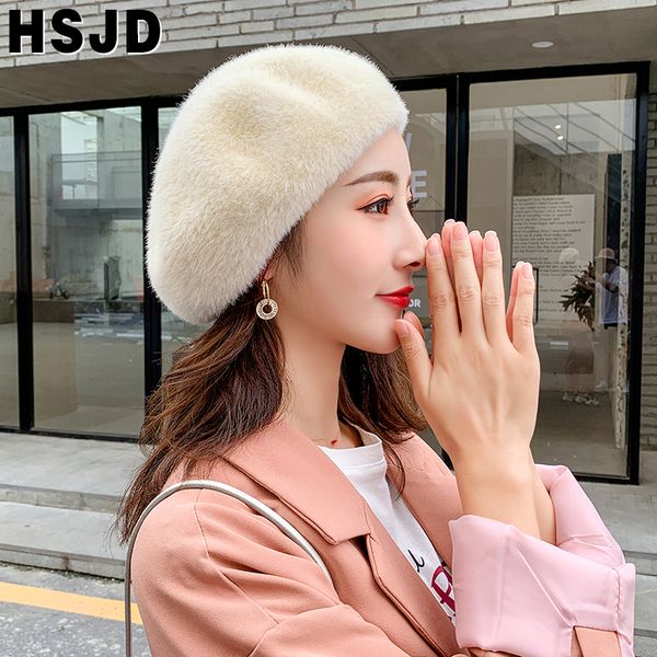 autumn winter women berets french classic solid color plush mink cashmere beret hat winter warm knitting hats female walking cap 201009, Blue;gray
autumn winter women berets french classic solid color plush mink cashmere beret hat winter warm knitting hats female walking cap 201009, Blue;gray