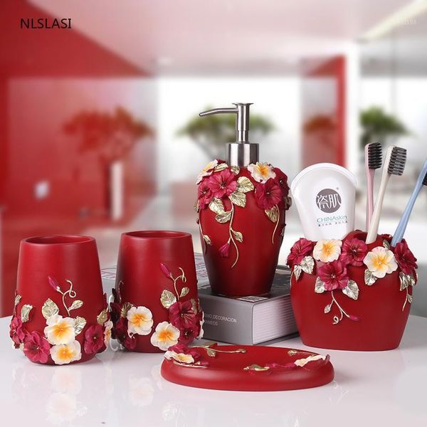 european style resin five-piece set bathroom accessory set soap dispenser couple gargle cup toothbrush holder wedding gifts1
european style resin five-piece set bathroom accessory set soap dispenser couple gargle cup toothbrush holder wedding gifts1