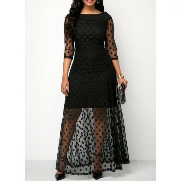new fashion women ladies dress solid mesh patchwork long sleeve dot fit and flare party club wear ankle length dress1, Black;gray
new fashion women ladies dress solid mesh patchwork long sleeve dot fit and flare party club wear ankle length dress1, Black;gray