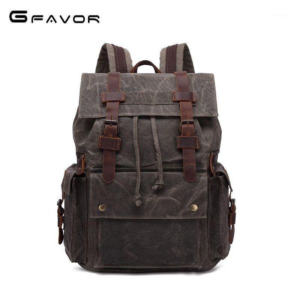yuandian men's bag crazy horse skin backpack oil wax canvas backpack outdoor travel computer1
yuandian men's bag crazy horse skin backpack oil wax canvas backpack outdoor travel computer1