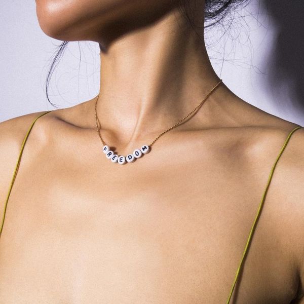 pendant necklaces 2021 women letter anxiety om sunshine jewelry accessories fashion bead necklace, Silver
pendant necklaces 2021 women letter anxiety om sunshine jewelry accessories fashion bead necklace, Silver