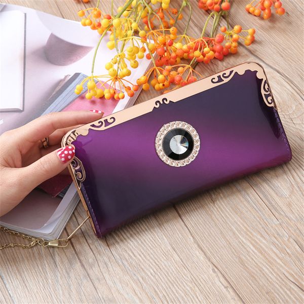 long women fashion patent leather gradient color wallet rainbow purse ladies portable zipper chain clutch bag handbag
long women fashion patent leather gradient color wallet rainbow purse ladies portable zipper chain clutch bag handbag