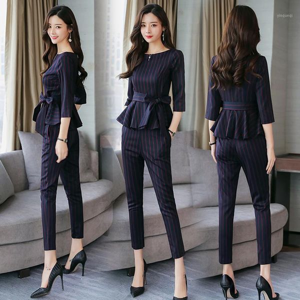 woman long sleeve clothing set blouse + pants fashion slim striped female suit1, Gray
woman long sleeve clothing set blouse + pants fashion slim striped female suit1, Gray