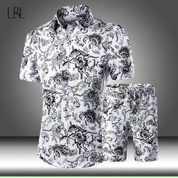 2 pieces sets summer featured printing tracksuit men casual fashion floral print shirts+shorts set mens beach hawaiian clothing 1022, Gray
2 pieces sets summer featured printing tracksuit men casual fashion floral print shirts+shorts set mens beach hawaiian clothing 1022, Gray