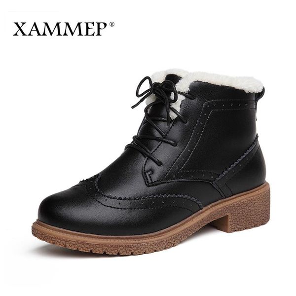boots xammep brand women shoes winter ankle plush genuine split leather with platform, Black
boots xammep brand women shoes winter ankle plush genuine split leather with platform, Black