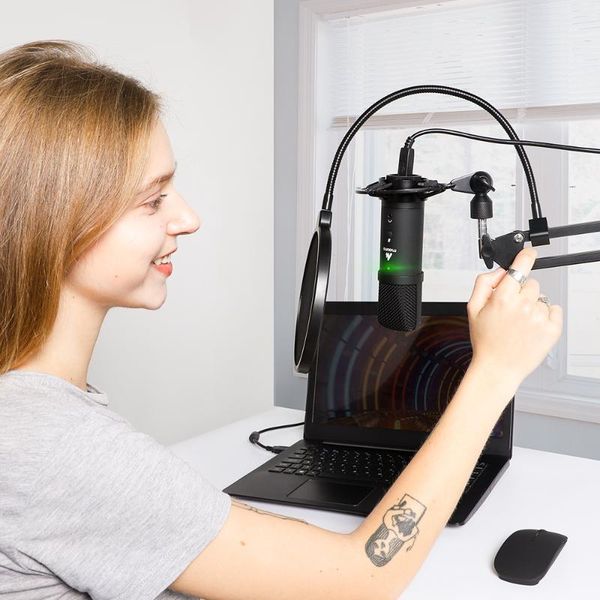 maono professional condenser microphone usb computer mic with mute button&audio jack for podcasting youtube gaming recording
maono professional condenser microphone usb computer mic with mute button&audio jack for podcasting youtube gaming recording